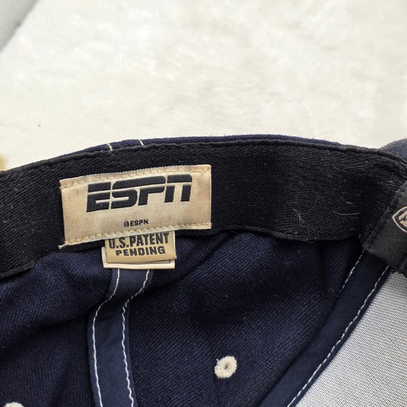 ESPN Hat Cap Mens XL Fitted 7 3/4 Blue Gray Sports Media Retro Top Of The World - Picture 7 of 10